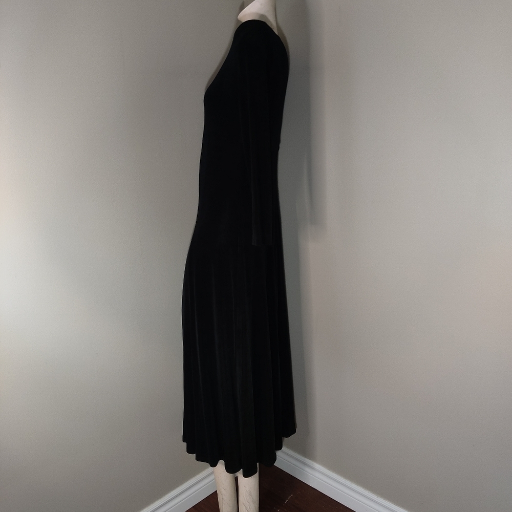 Joseph Ribkoff Creations Black Slinky Knit Maxi Dress Sz 12 - Picture 5 of 10